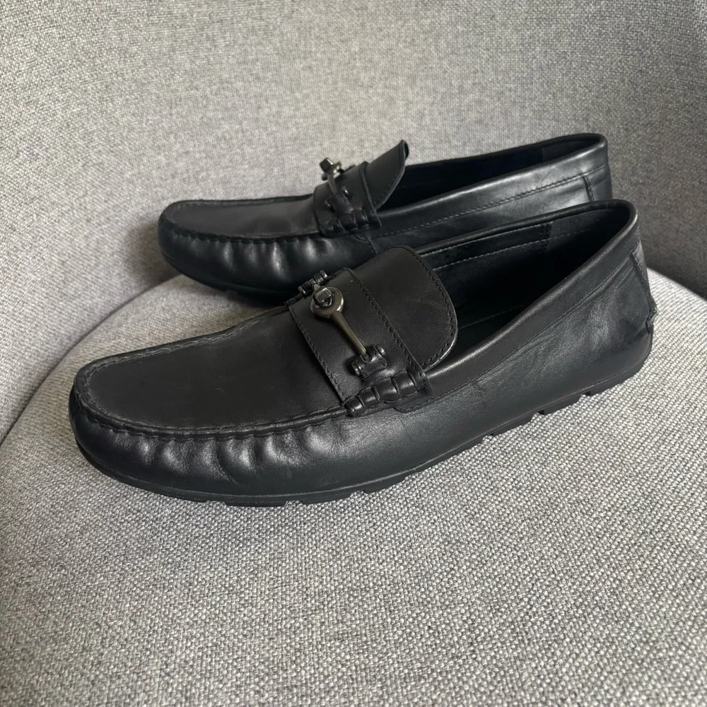 COACH Mott Driver Leather Loafer Moccasin Slip-on Black Men’s Size 8.5D‎